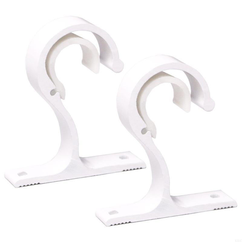 

Curtain Rod Brackets Durable Aluminum Alloy Fixing Rod Holder with Screws for Window Decor X3UC белый