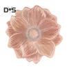 PVC Placemats for Dining Pressed Vinyl Metallic Flower Table Mats 15 Inch Round Tablemats Vinyl Place Mats for Kitchen Table Holiday Wedding