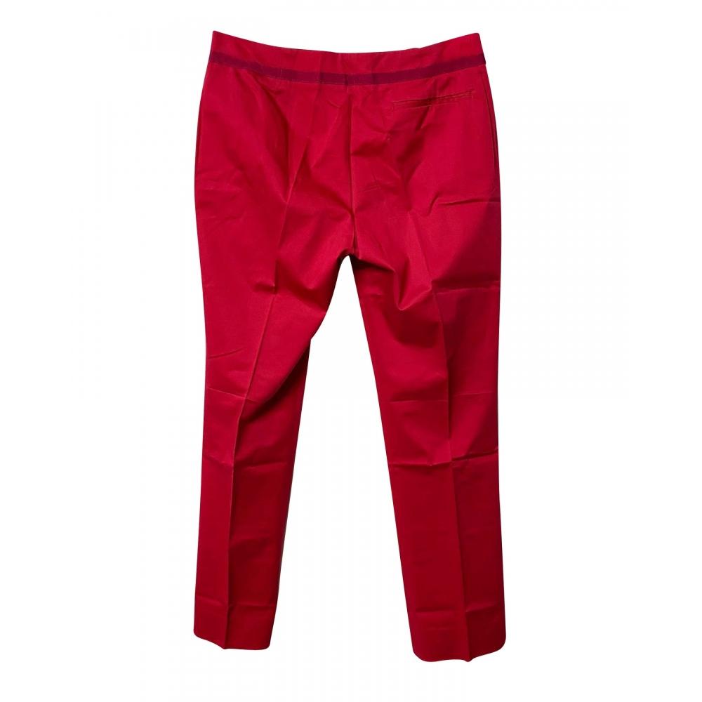 Salvatore Ferragamo Trousers In Red Cotton Red