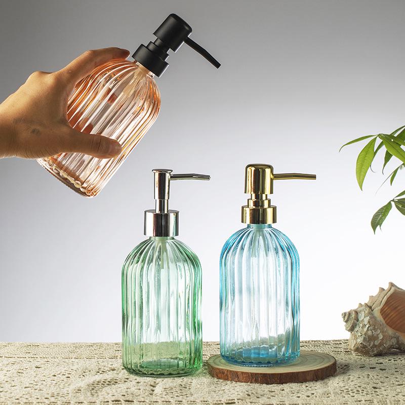 Glass Pump Bottle for Hand Soap, Shower Gel, Lotion, and Shampoo