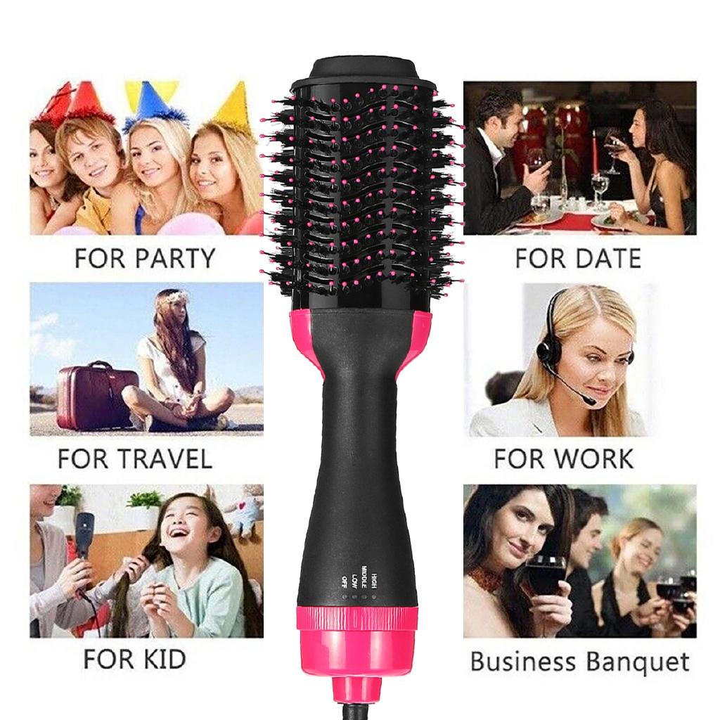 2in1 Multifunctional One Step Dryer Volumizer Hot Hair Brush Curler Hair Straightener Comb Styling Curling Flat Iron