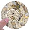 55PCS Vintage Clock Stickers - Waterproof Decorative Round Journal Stickers