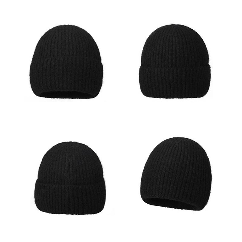 Winter Cashmere Knitted Hat Outdoor Thick Warm Wool Hat Cold-Proof Hat
