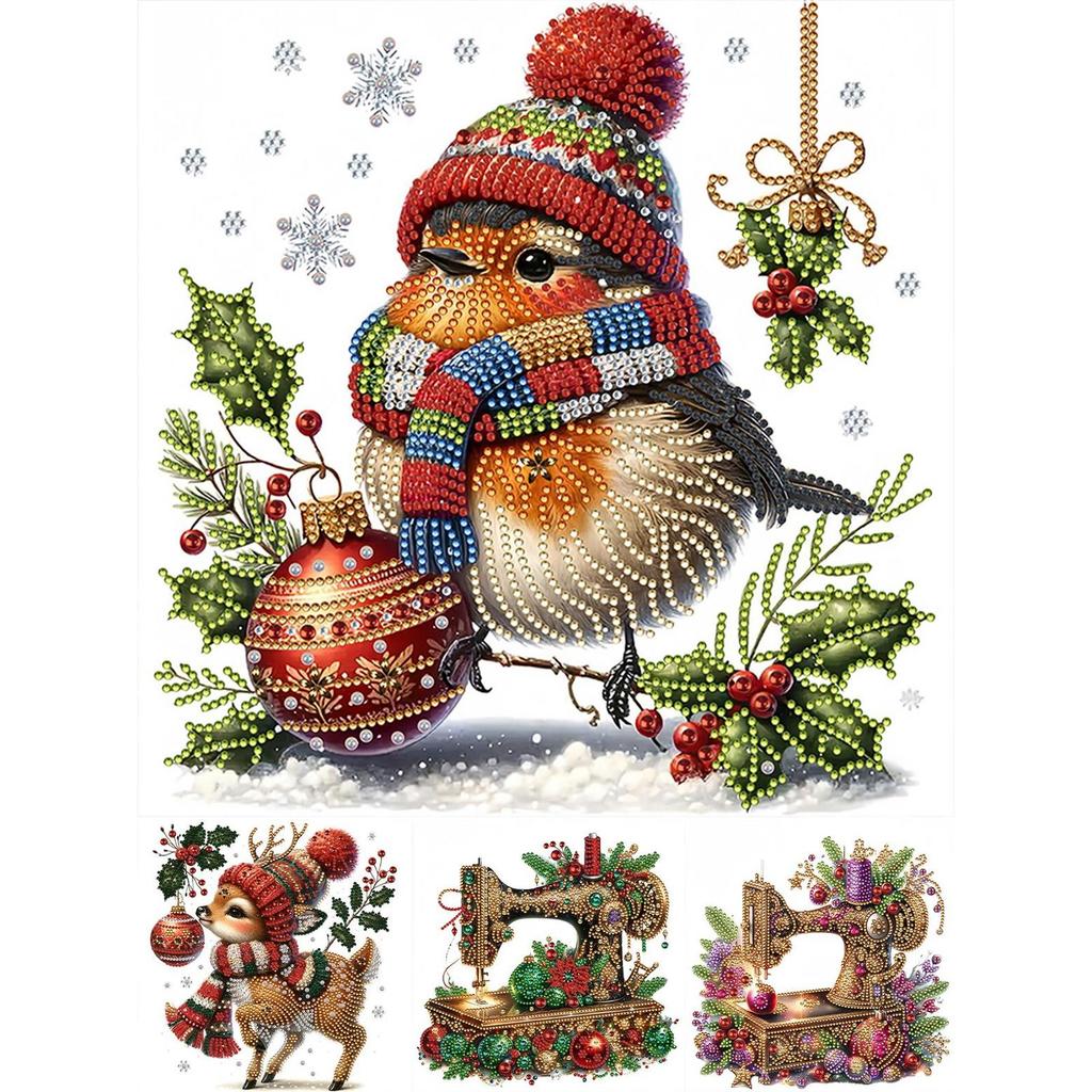 Xmas DIY Gem Art Diamond Painting Kits for Home Office Wall Decor Special Shape Partial Drill Dimond Art Paintings 11.81x11.81in