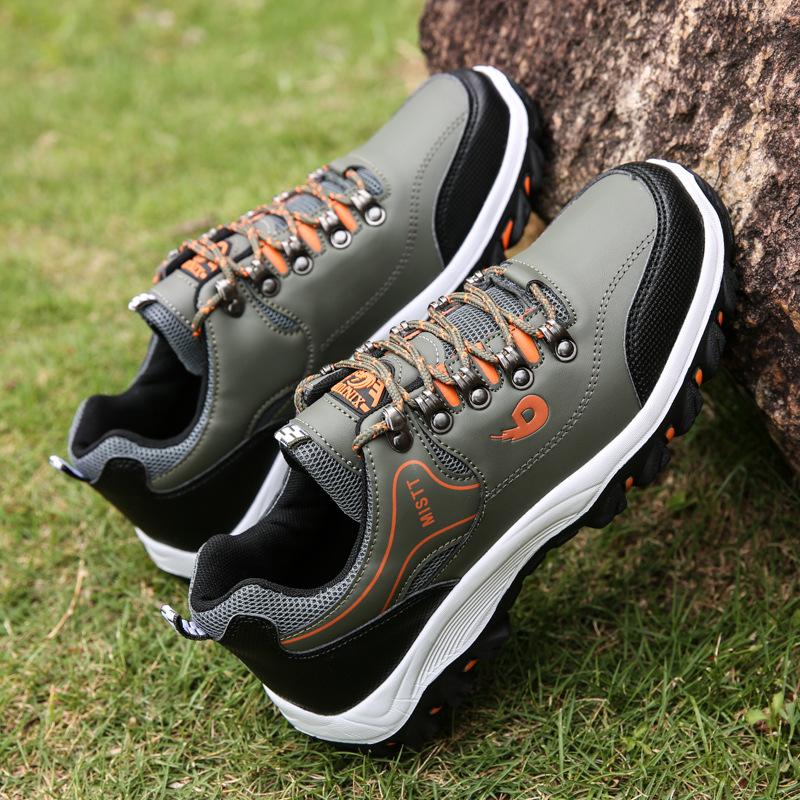 Spring and Autumn Color Bundle Front Lace Summer Universal Men's Yellow Low-top Round Head Casual Flat Heel Men's Shoes Hiking Shoes