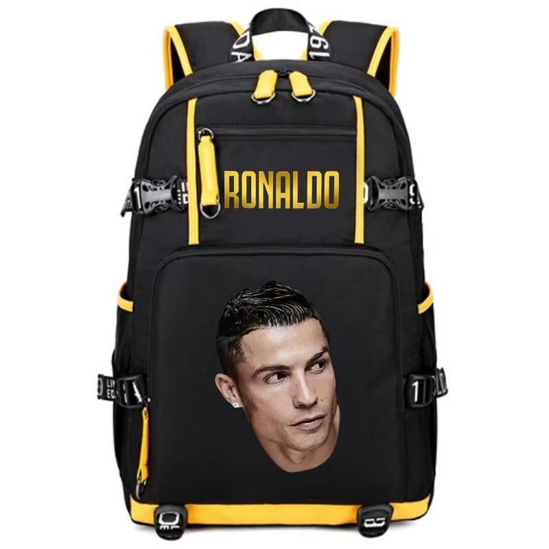 Football Star Peripheral Personality Print Youth Backpack Large Capacity Student Bag