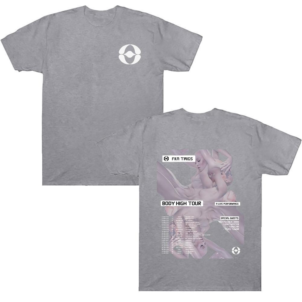 T-shirt FKA Twigs Body High Tour Pattern Estetico Harajuku T-shirt in Cotone Estiva Uomo Donna Manica Corta Casual Streetwear