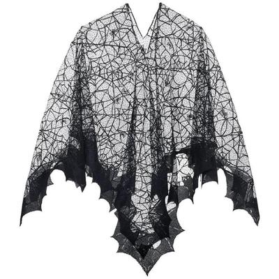 Halloween Webs Shawl Poncho for Women Lady Dark Shawl Proms Sexy Lace