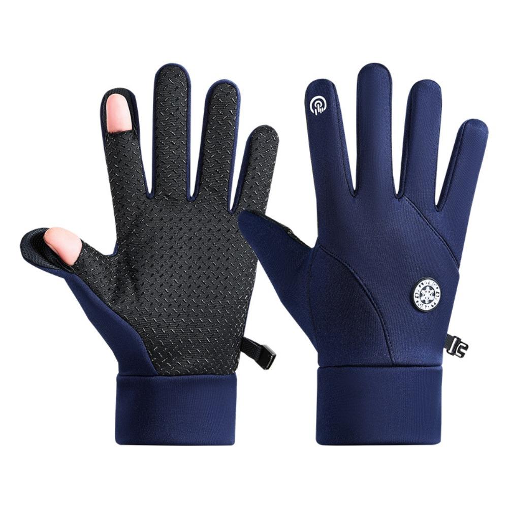 

Thickened Full-Finger Winter Warmth Gloves Touchscreen Outdoor Sports Gloves Autumn Winter B Blue