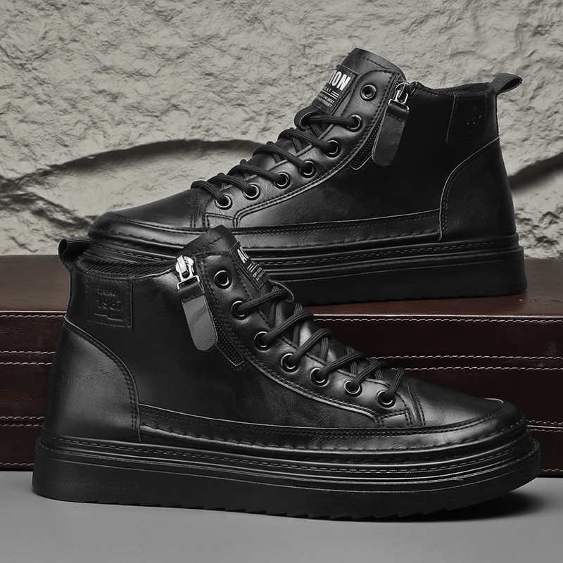 Fashion Normal Leather Thick Sole Brown Shoes Training Athletic Sneakers For Men Luxury Brand Sports Trendy Vip Link Styling Retro