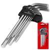 SET OF ALLEN KEYS Allen keys long 9 pcs 1.5-10mm Vorstahl