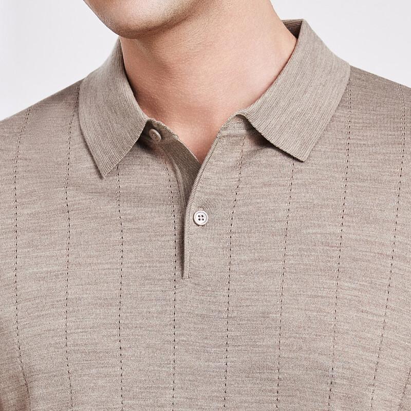 Men's 100% Fine Wool Polo Neck Short Sleeve Sweater