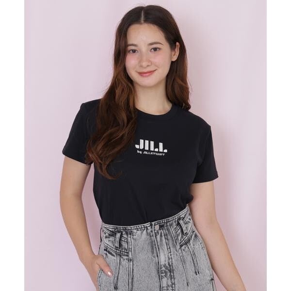 [JILL by JILLSTUART] Embroidered Logo T-Shirt Organic Cotton [White Silver/FR]