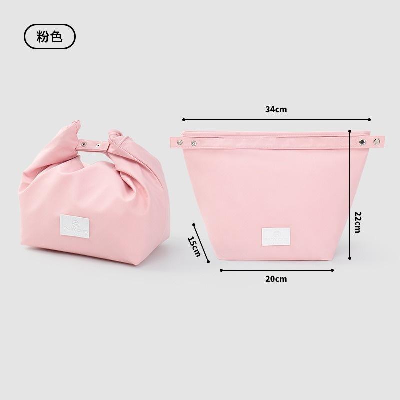 

Japanese Lunch Bag For OL Women Thermal Insulated Lunch Box Tote Cooler Handbag Waterproof Bento Pouch Office Food Shoulder Bags рожевий