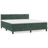 3141494 vidaXL Lit à sommier tapissier et matelas Vert foncé 160x200cm Velours