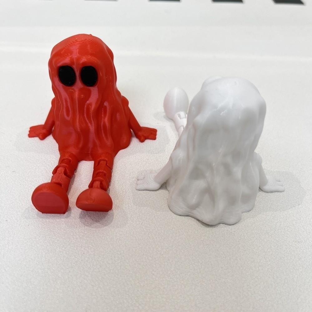 Hand-Painted 3D Printed Ghost Ornament Mini Ghost Fidget Toys Ghost Joint Figurines  Car Room Decor