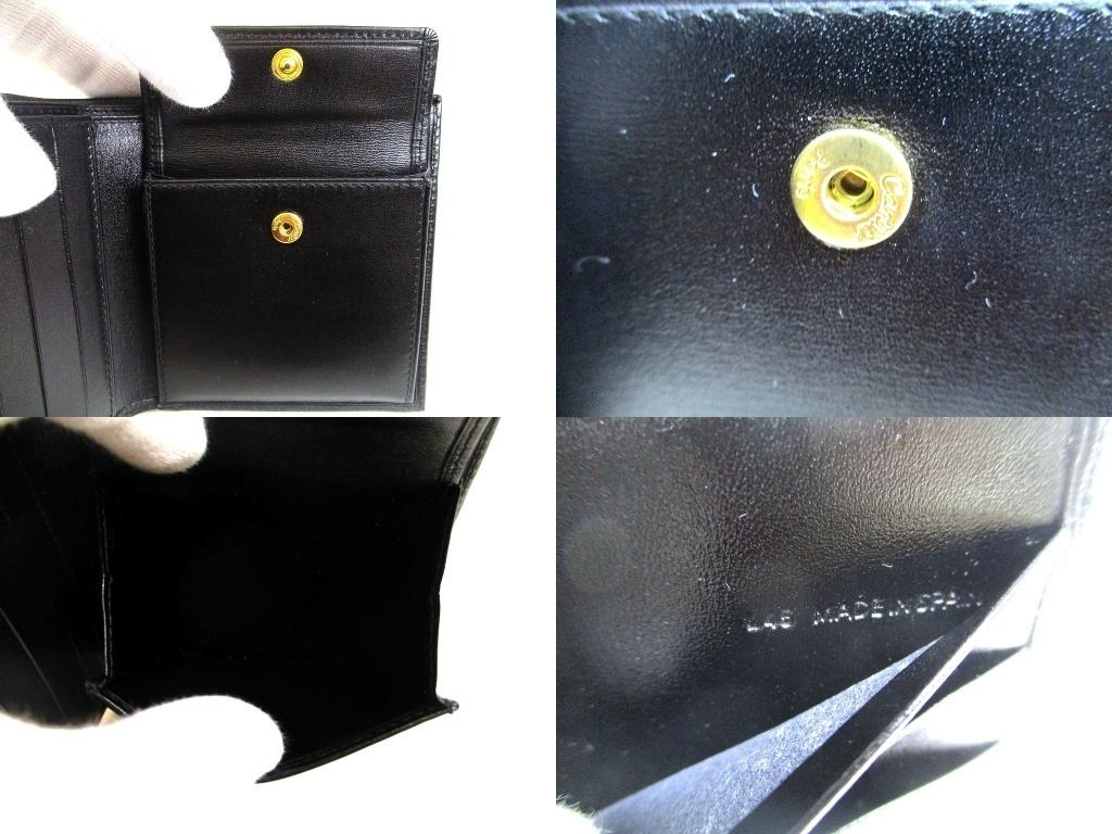 Authentic  Cartier Pasha De Cartier Black Leather Gold H/W Bifold Wallet #b255 Open Box
