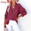 Street Style Wrinkled Cotton Long Sleeve Shirt For Women With Button Closure