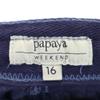 Papaya Cotton Linen Blend Pants 16 Navy Roll-up Hem Women Used