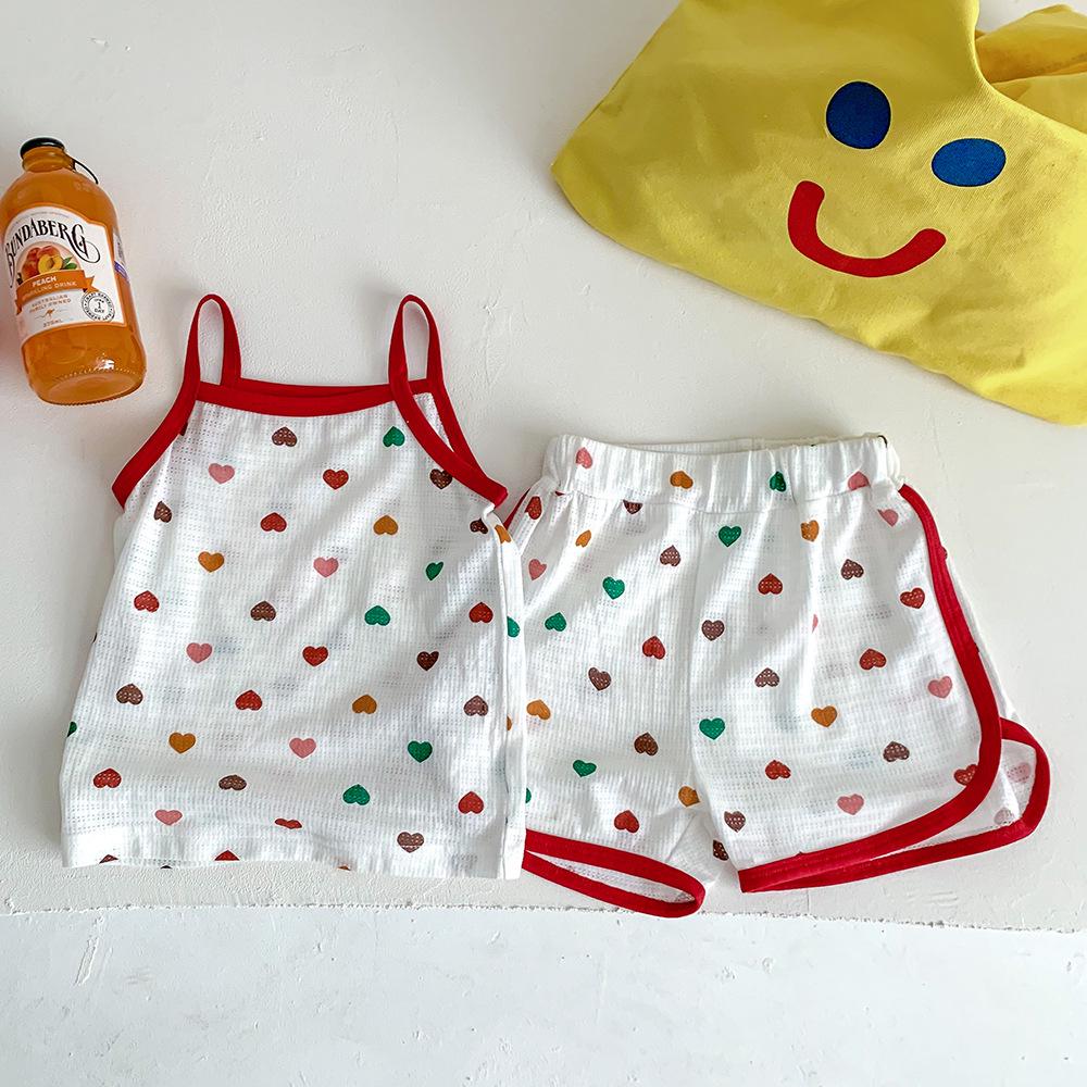 

Летний пижамный комплект для девочек - шорты и жилет для ношения в помещении и на улице 120 cm