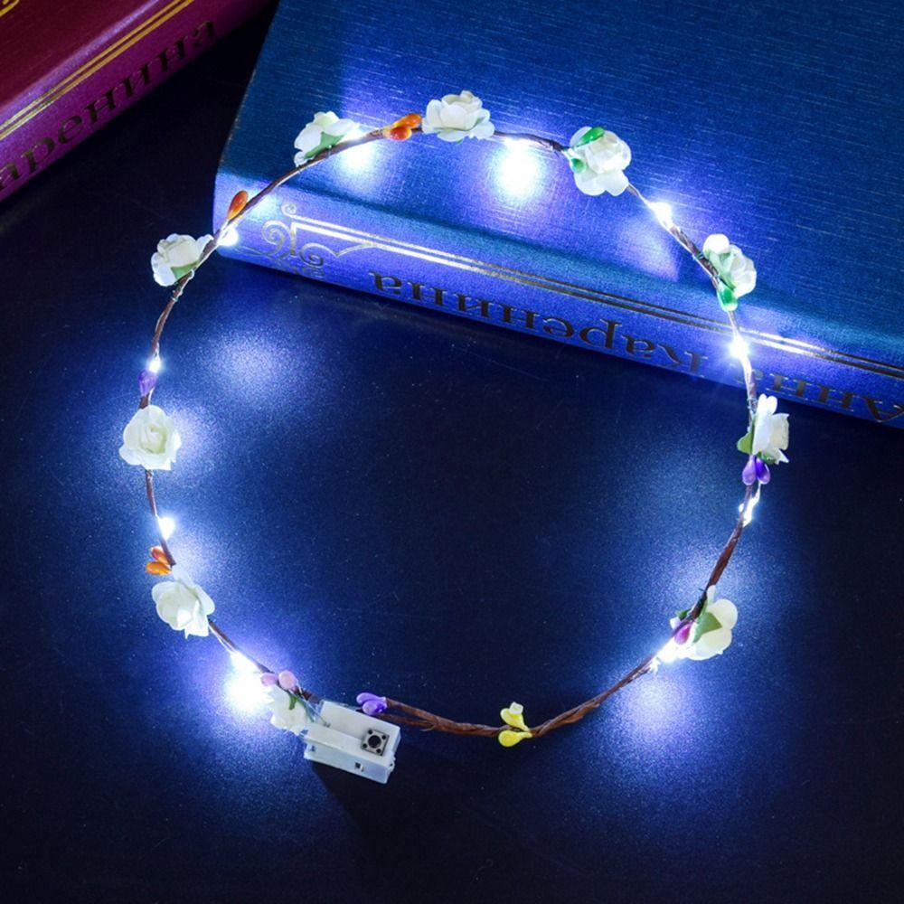 LED Light Simulation Flower Seaside Beach Headband Flower Crowns Glowing Wreath Wreath Headband