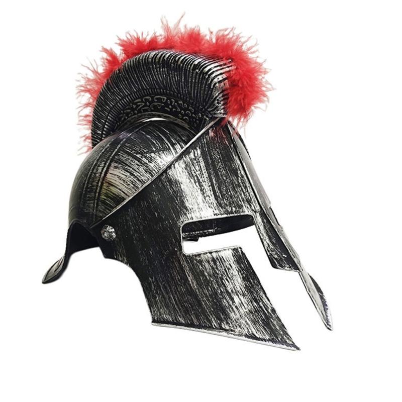 Plastic Spartans Helmet For Adults Lightweight Roman Fighter Costume Accessory Perfect For Halloween Parties And Cosplay