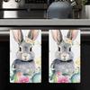 Easter Bunny Pattern Dishcloth Rag Quick-Drying Kitchen Cleaning Towel for Home Decoration