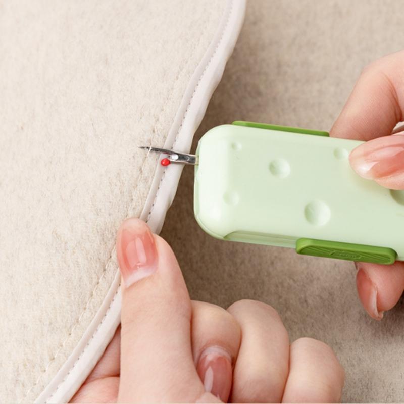 Retractable Seam Unpicker and Threader with Magnetic Needle Pin Holder Multifunctional Needle Threading Tool for Sewing