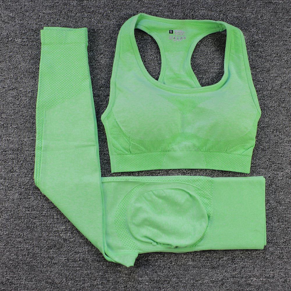 European & American Women's Butt-Lifting Seamless High-Waisted Yoga Pants & Bra Set
