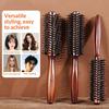 Boar Bristle Round Hair Brush Ergonomic Wooden Handle Men Women Hair Straightening Curling Volumizing Detangling Styling Comb