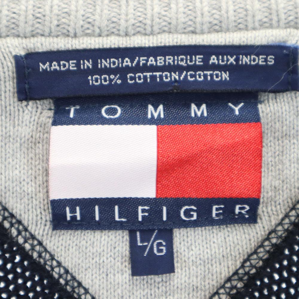 Tommy Hilfiger 90s Old Flag Tag Argyle Pattern Long Sleeve Cotton Knit Sweater Men's Used