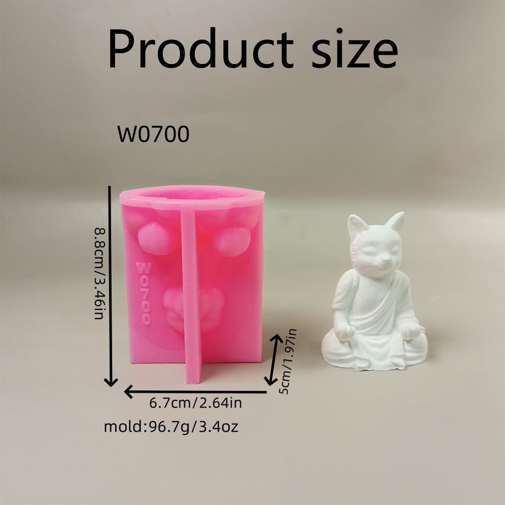 Meditation Cat Candle Mould Silicone Molds Plasters Molds Ornament Molds Castings Molds Animal Molds Craft Supplies