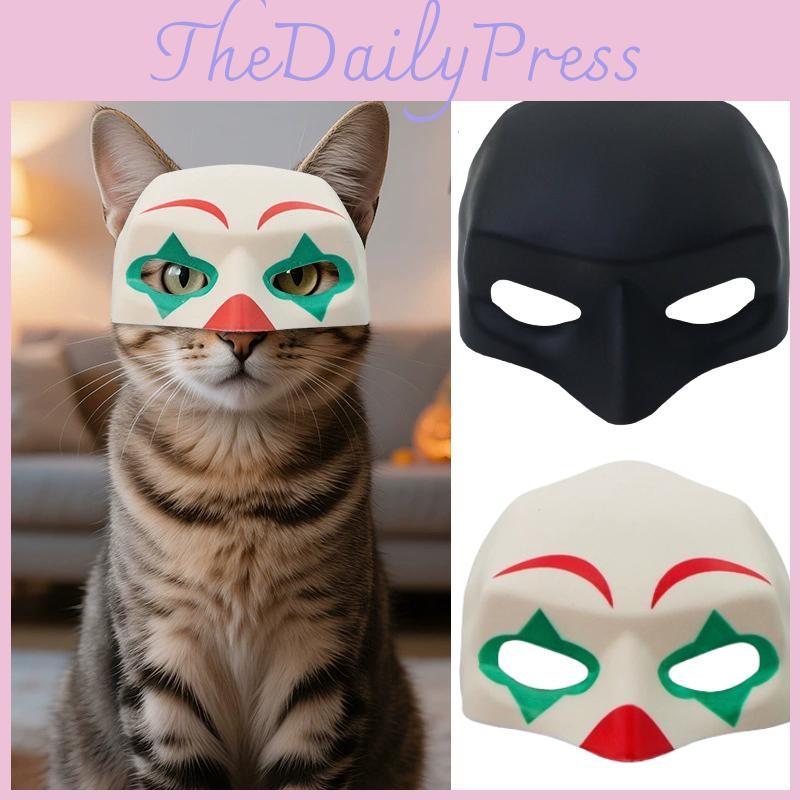 Cosplay Pet Cat Mask With Clown And Batman Style For Festive Events And Costume Celebrations