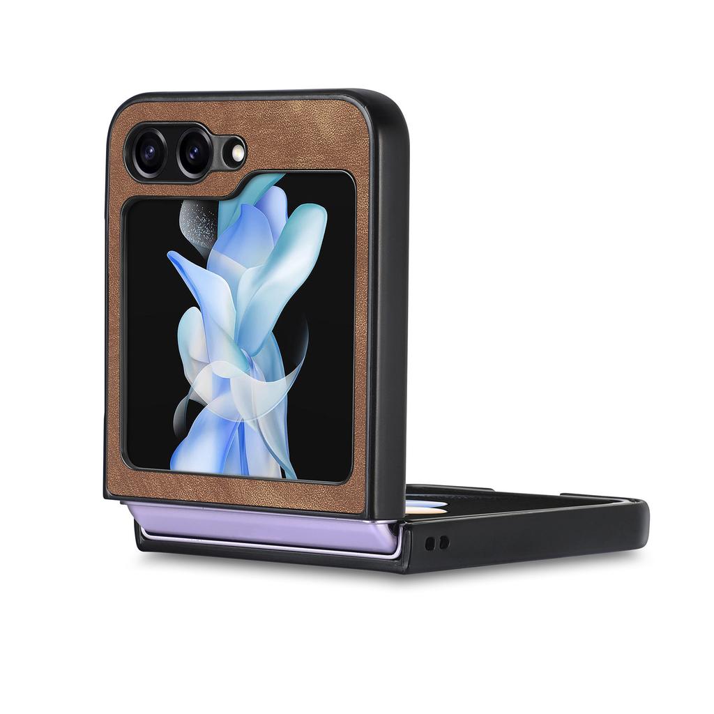 For Samsung Galaxy Z Flip7 FE 5G/Z Flip6 5G Case Vintage Leather+PC Slim Fit Phone Cover