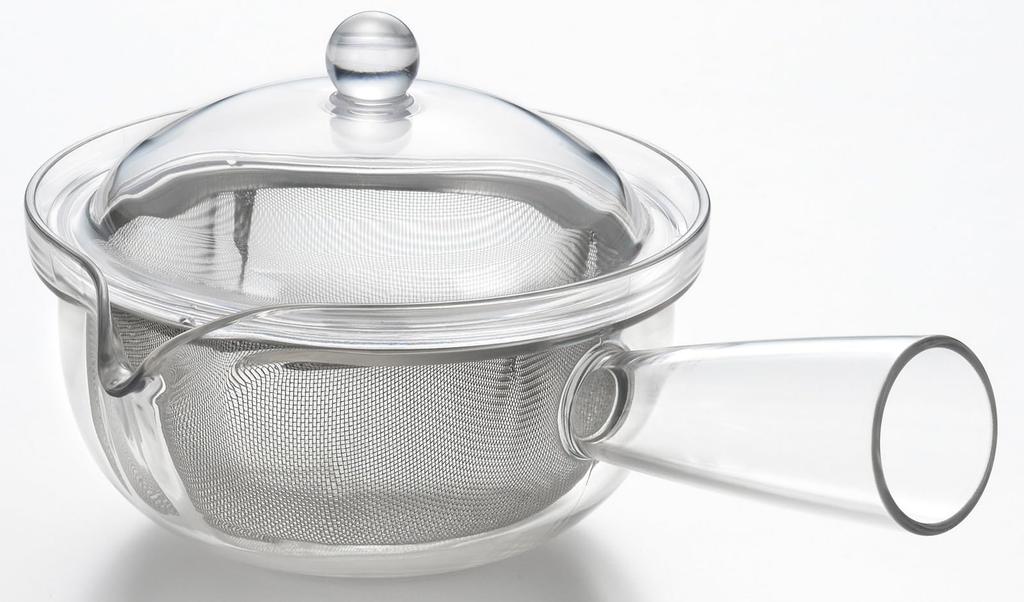 Akebono Sangyo Stainless Steel Mesh Made in Horizontal Transparent Design for Easy Tea Easy to Stainless Steel Clear Teapot 260ml Teapot, Kyusu-style,