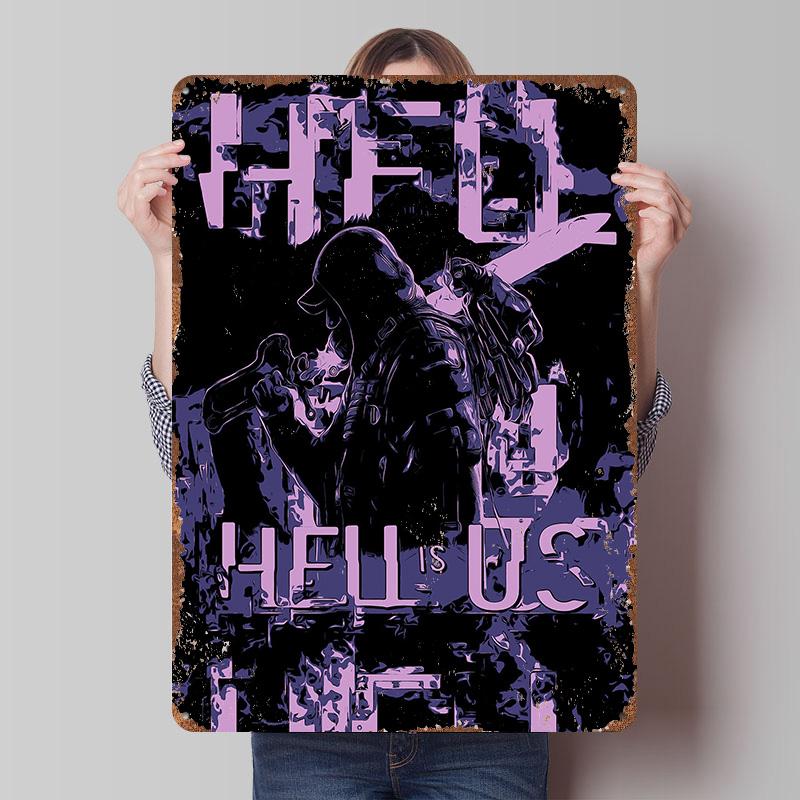 

Hell Is Us Game Printed Poster Customized Wall Art Retro Vintage Metal Tin Signs for Desk Decor Gamer Room Decoration At Home 7.9x11.8In(20x30cm)