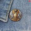 Broche Faucons en Acier Inoxydable Premium Style Gothique Double Tête Broche de Reverber pour Décoration Robuste