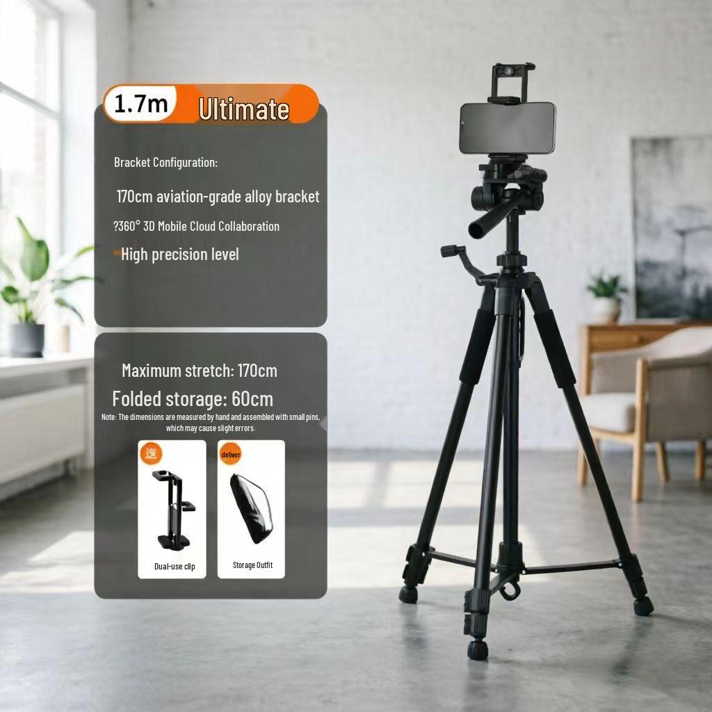 Professional DSLR Camera & Mobile Phone Portable Metal Tripod Gimbal for Outdoor Live Broadcast and Shooting.
