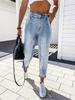 Jeans a vita alta corti affusolati casual larghi snellenti da donna 2026