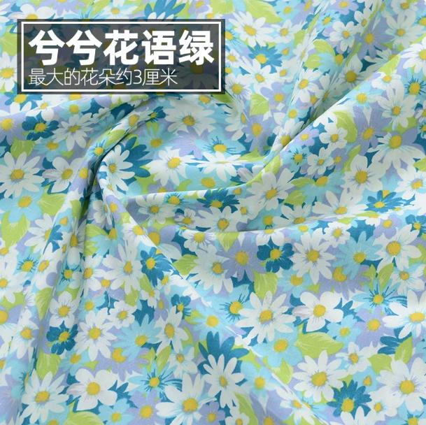 145x50cm Pastoral Floral Summer Poplin Cotton Fabric DIY Children's Wear Cloth Make Bedding Quilt Decoration Home Sewing Cloth