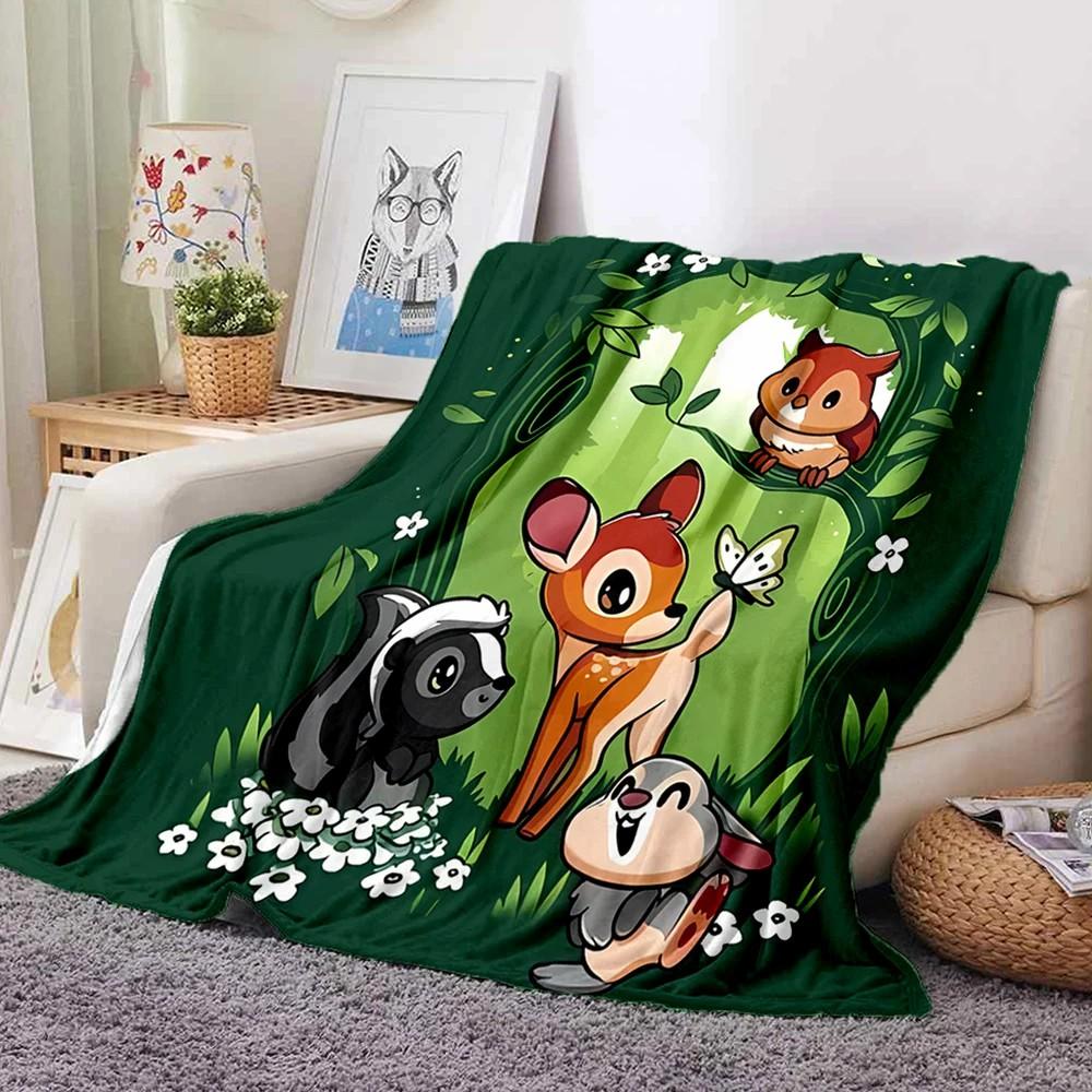 Free Shipping! HD Carton B-Bambi Fawn Print Blanket Bedroom Living Room Sofa Office Quilt Throw Picnic Beach Towel Blanket Gifts