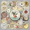 50PCS Vintage Clock Stickers: Retro & Waterproof for Creative DIY Journaling and Notebooks