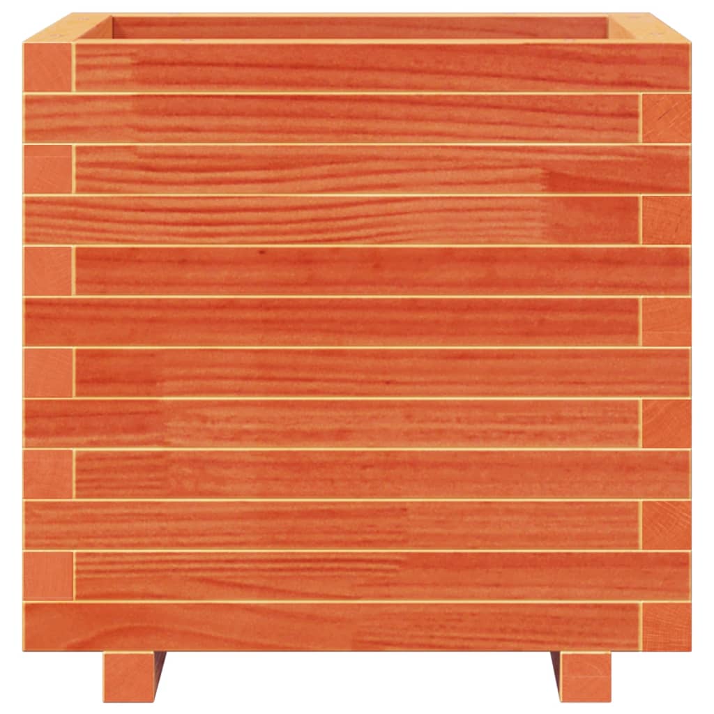 Plant Pot Wax Brown 50 X 50 X 49.5 Cm Solid Pine Wood