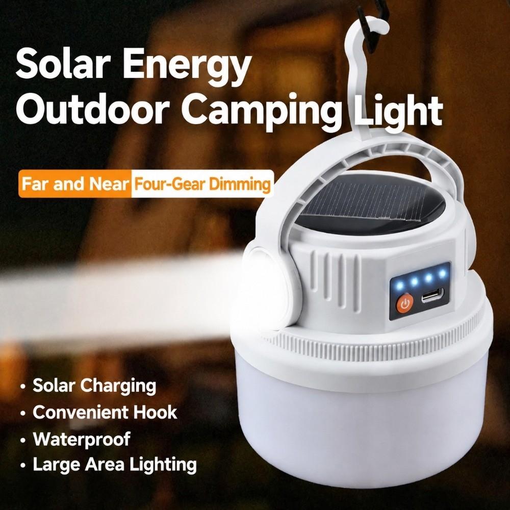 Waterproof Solar Camping Lamp USB Rechargeable Hanging Camping Light Versatile Tent Light  Hiking