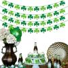 St Patricks Day Decorations 4PCS Felt Shamrock Garland Banner - NO DIY Shamrock Clover Garland Banner for St Patricks Day Decor - Dark Green Light