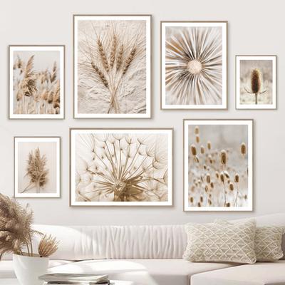 Beige Natura Tarassaco Canna Grano Erba Pianta Citazioni Stampa Arte da Parete Pittura su Tela Poster Nordico Decorazione Immagini Per Soggiorno