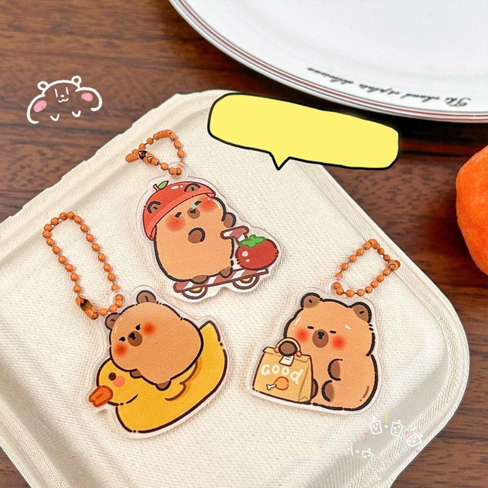 Funny Kapibara Bag Hanging Acrylic Capibara Pendant Capybara Acrylic Keychain  Hanging Accessory