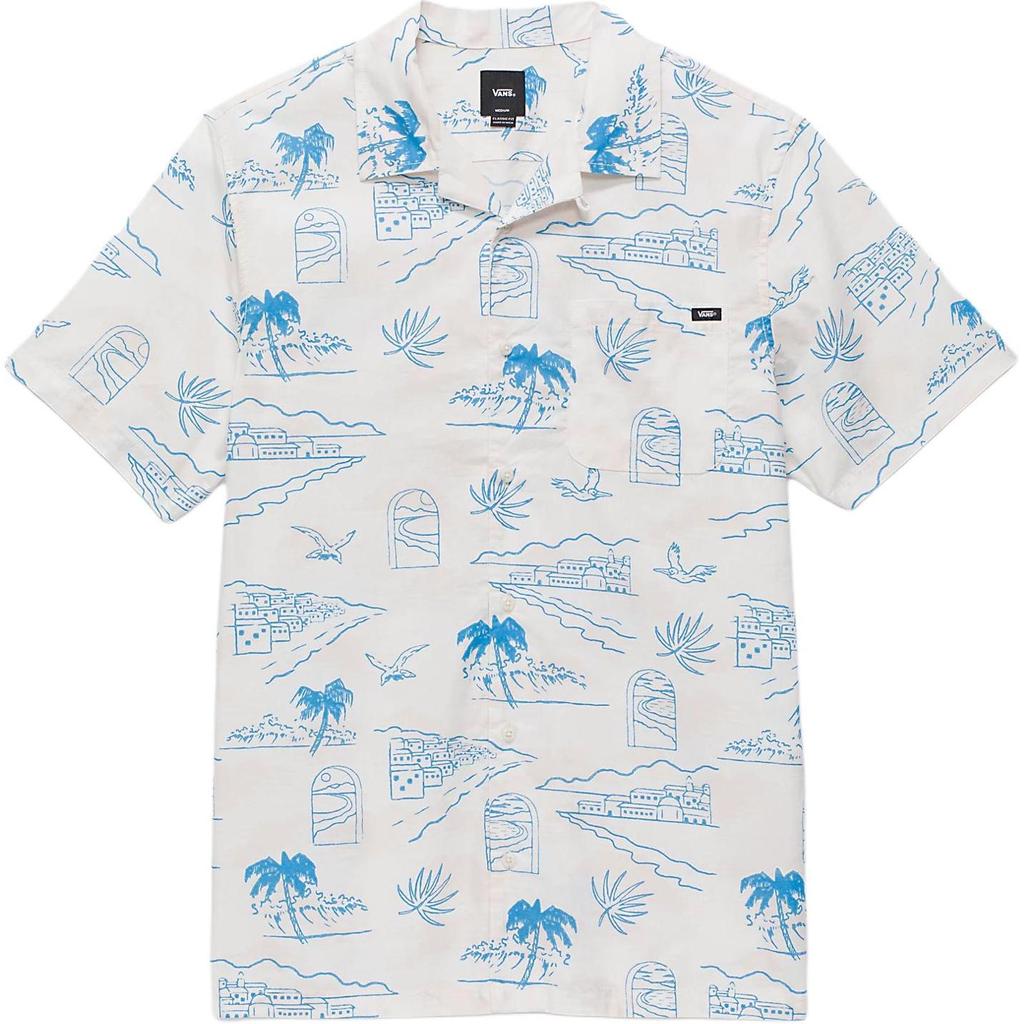 Vans Davista Scénický potisk Polokošile s krátkým rukávem Pánské košile Bílá VN000G7GFS8
