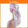 Männer Frauen Laser Bandana Turban Hut Mit Glitzer Regenbogen Stirnband Und Verstellbarer Passform
