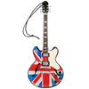 Musical Instruments Pendant UK Flag Style Wooden Guitar Shape Exquisite Beautiful Fine Detail Mini Pendant